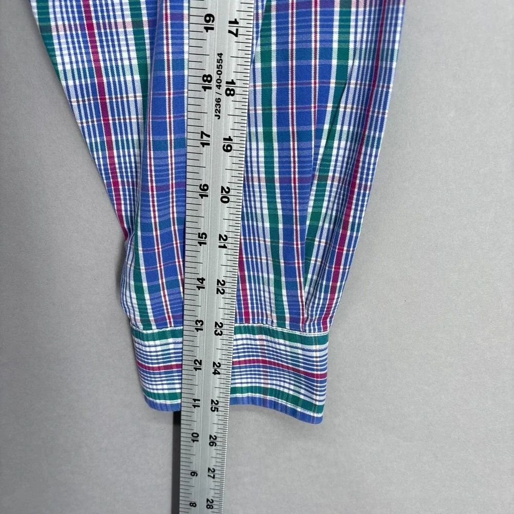 Polo Ralph Lauren Shirt Mens XL‎ Blue Pink Plaid Button Up Tartan Blake Vintage
